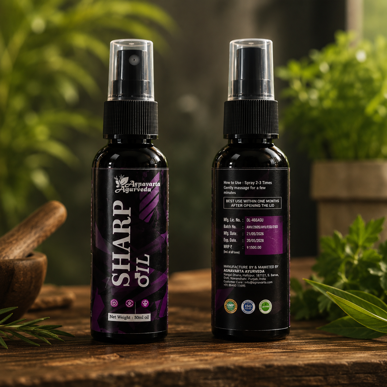 Menforce Sharp Oil | Premium Ayurvedic Herbal Oil | 50ml